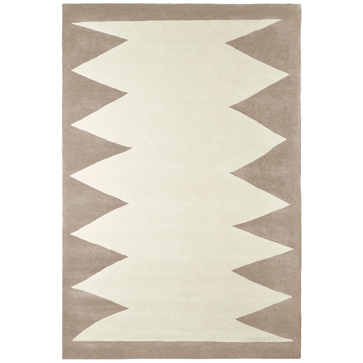 Dusty Deco - Zig Zag White / Beige 300x400 cm - Ullmattor - Edin & Lina Kjellvertz - Beige,Vit