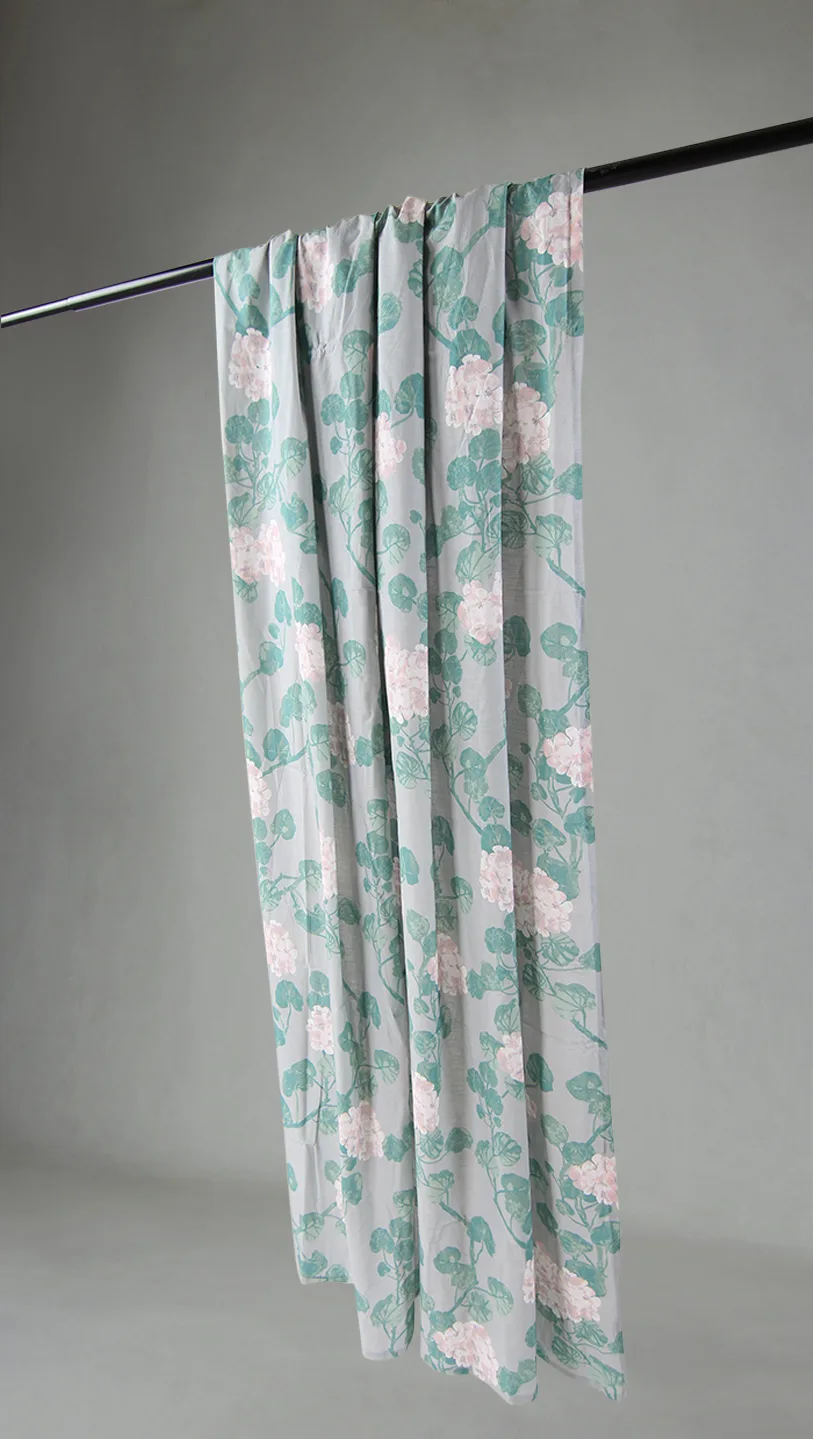 Gardiner - Bomullsgardin Amara (grå/rosa) (Størrelse: 140 x 250 cm)