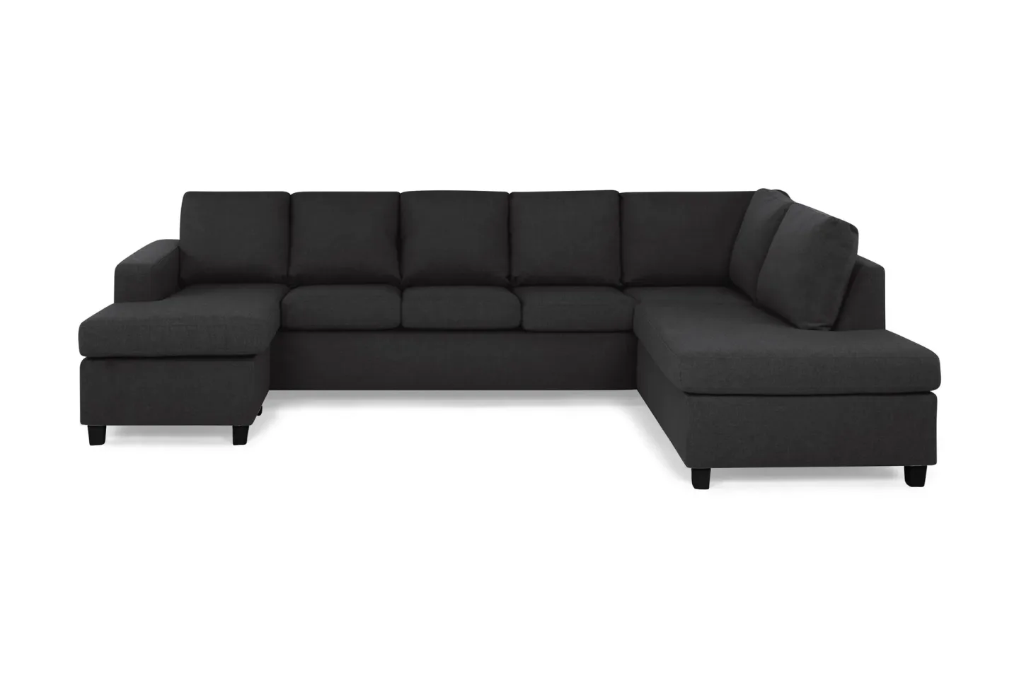 Crazy 5-sits Högervänd U-formad X-Large Soffa med Divan och Schäslong i Tyg - Antracit