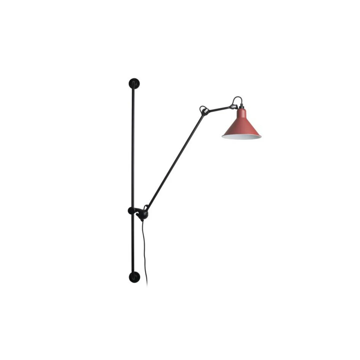 214 Wandleuchte Conic Schwarz/Rot - Lampe Gras - Wohnzimmer - Industrielles Design - Metall - Einflammig