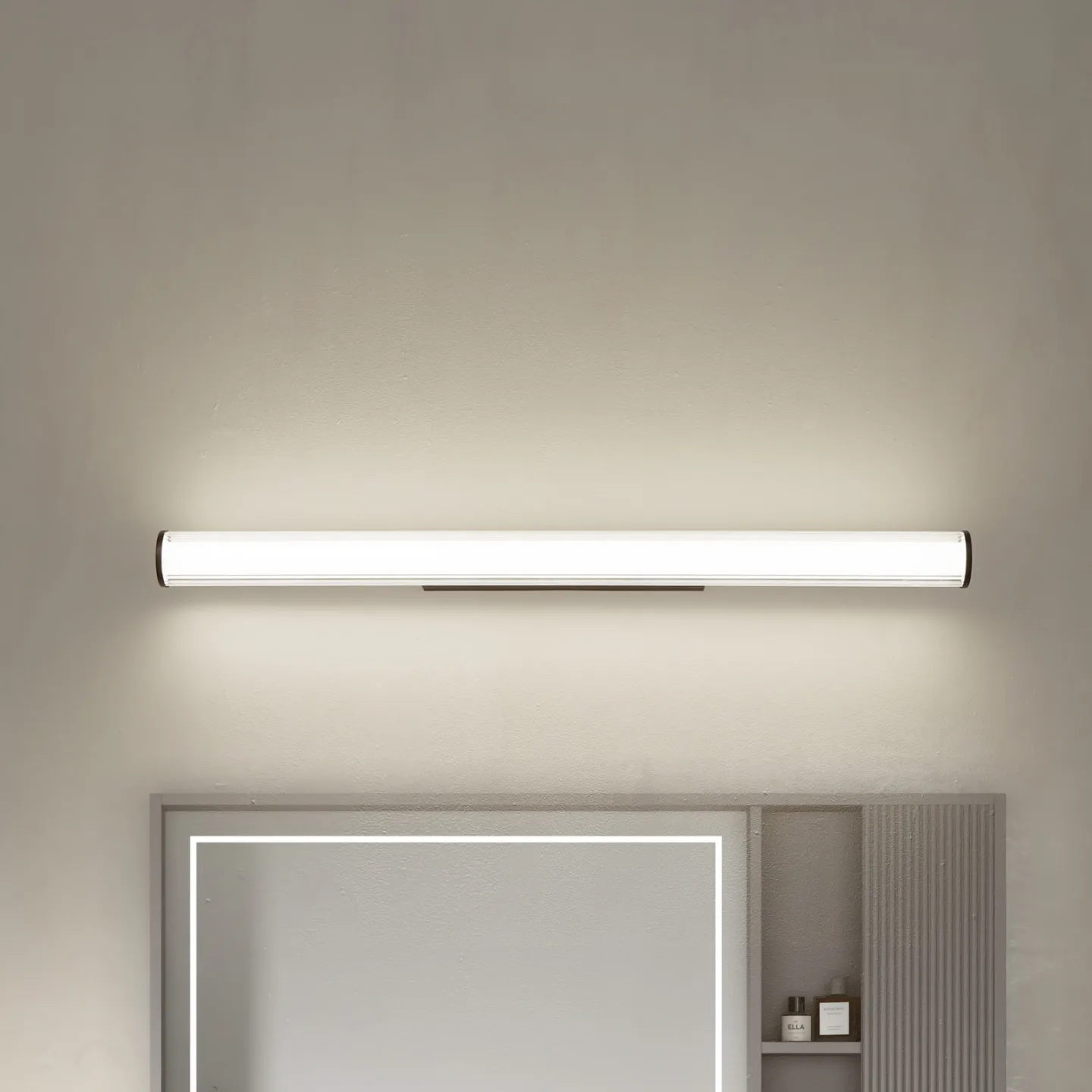 Kirka LED Vägglampa CCT IP44 Svart/Vit - Lindby - Badrum - Modern - Metall - Med en ljuskälla