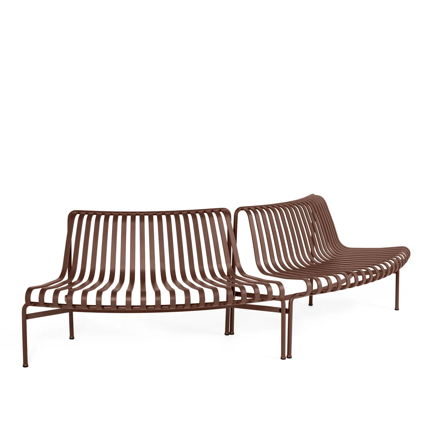 HAY - Palissade Park Dining Bench Out/Out starter set, Set of 2 - Iron Red - Trädgårdsbänkar - Ronan & Erwan Bouroullec - Röd - Metall