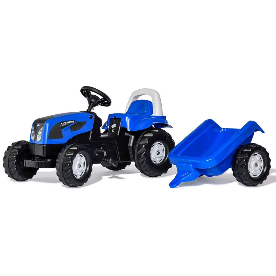 RollyKid Landini mit Anhänger Rolly Toys Blau Kunststoff