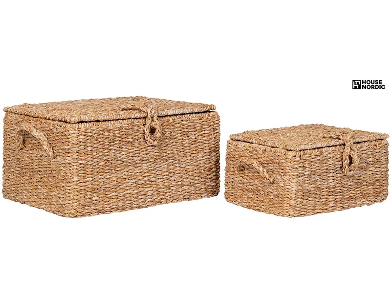 Set mit 2 Aufbewahrungsboxen BOGRA natürliches holz 40x28x20cm