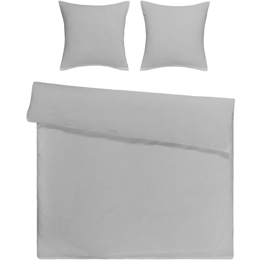 Flair Bettwäschegarnitur Seersucker Weiss Stoff 200 cm - Material: 100% Baumwolle