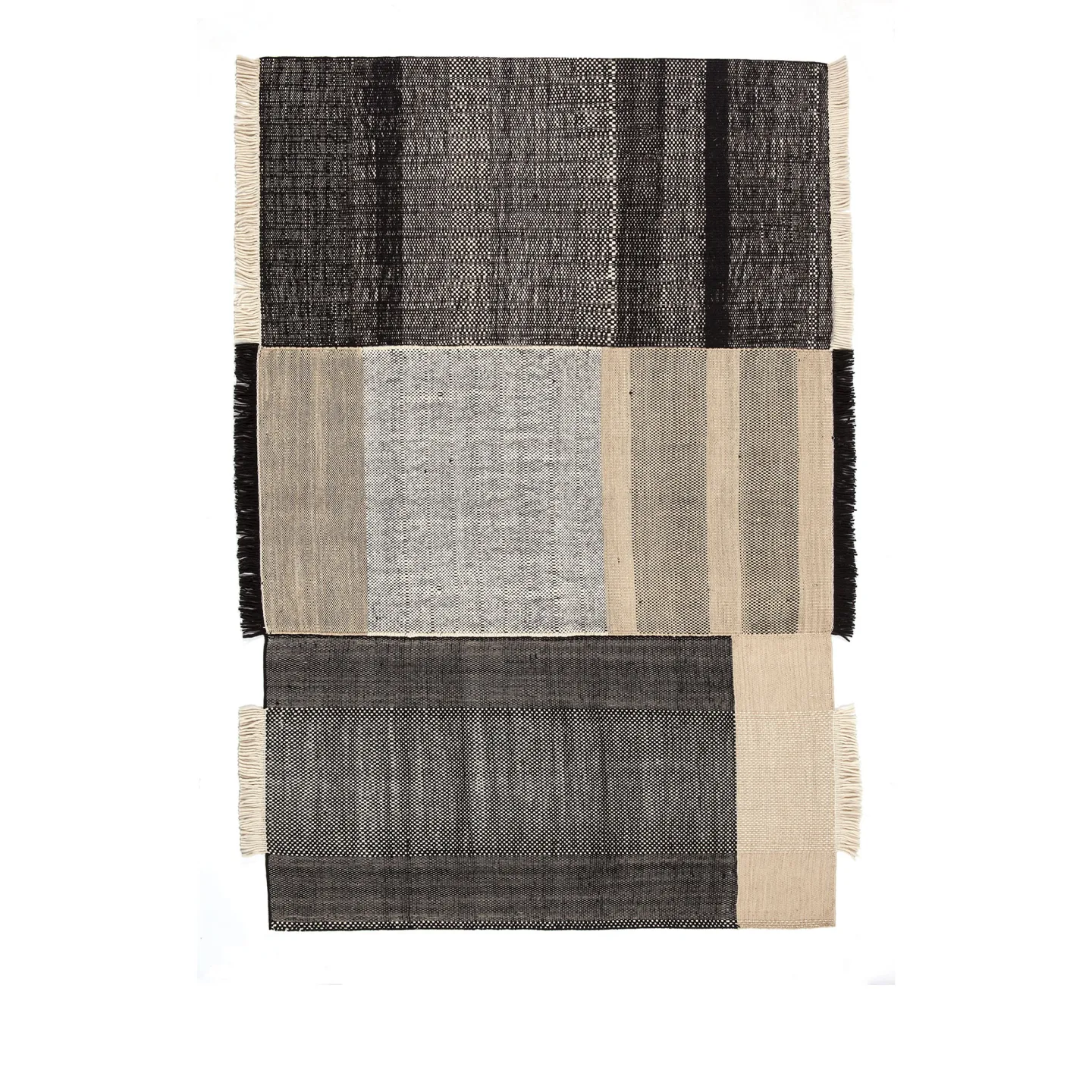 Nanimarquina - Tres Black Rug 170x240 cm - Ullmattor - Elisa Padrón,Nani Marquina - Flerfärgad,Mönstrad,Svart