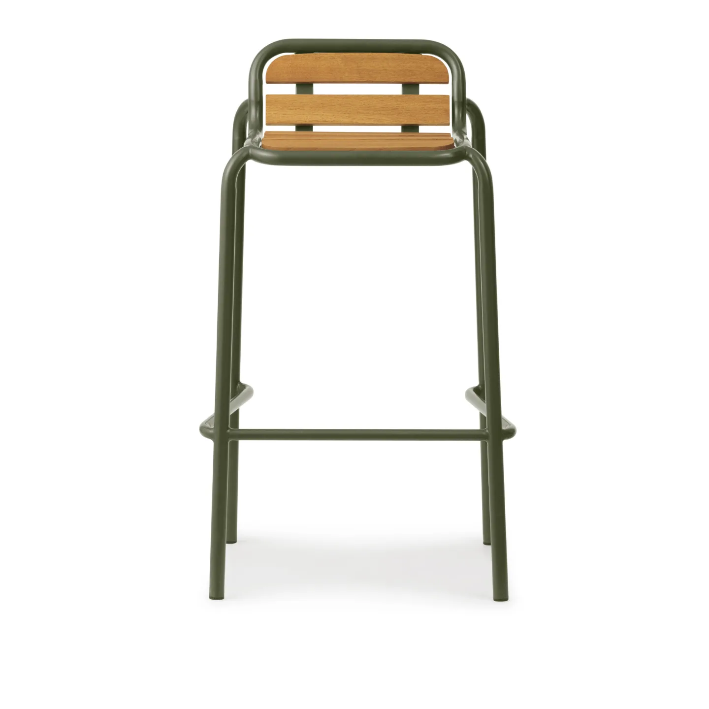 Normann Copenhagen - Vig Barstool Robinia 75 cm - Dark Green - Barstolar utomhus - Simon Legald - Grön - Metall/Trä