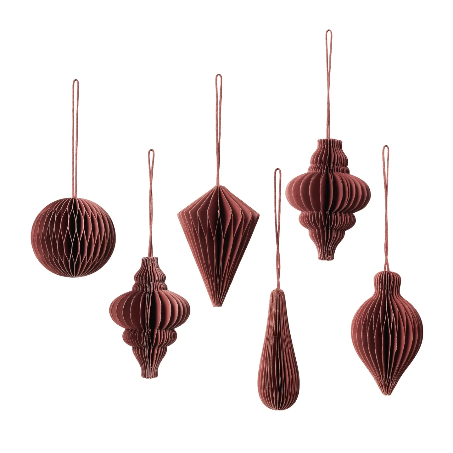 Broste Copenhagen Christmas mix julhänge 6-pack Pompeian red