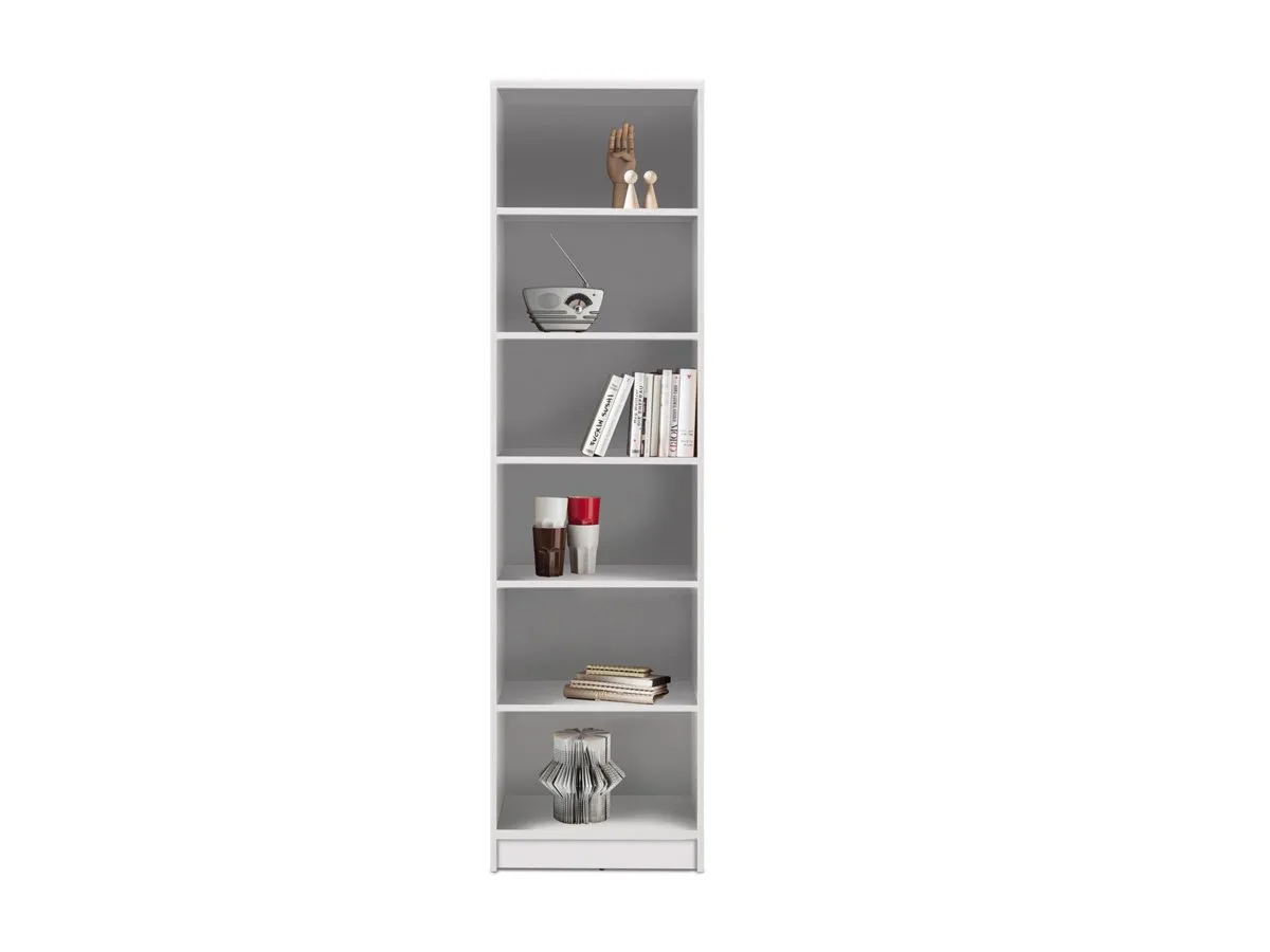 Bücherregal Standregal weiß 54 x 198 cm - 5 Einlegeböden - OPTIMUS