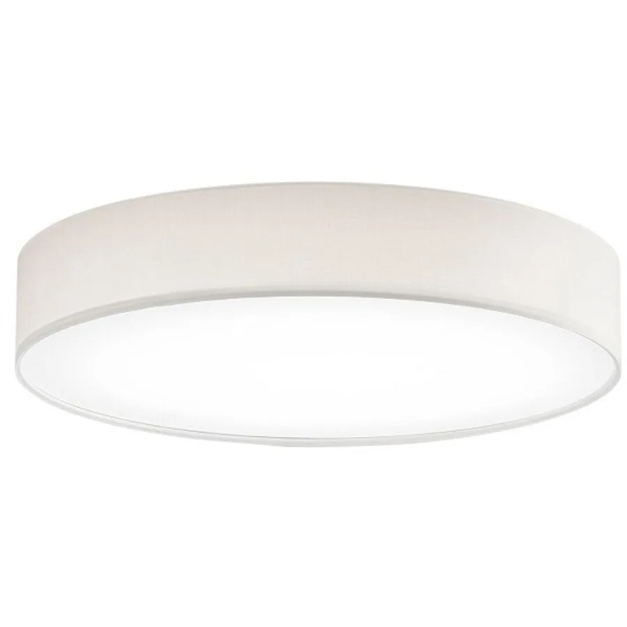 Deckenlampe Noad Beige Metall/Stoff 50 cm 10 cm - Farbe: CREME - LED - Lichtfarbe: Warmweiss - Material: Metall/ Stoff - Deckenlampe- LED