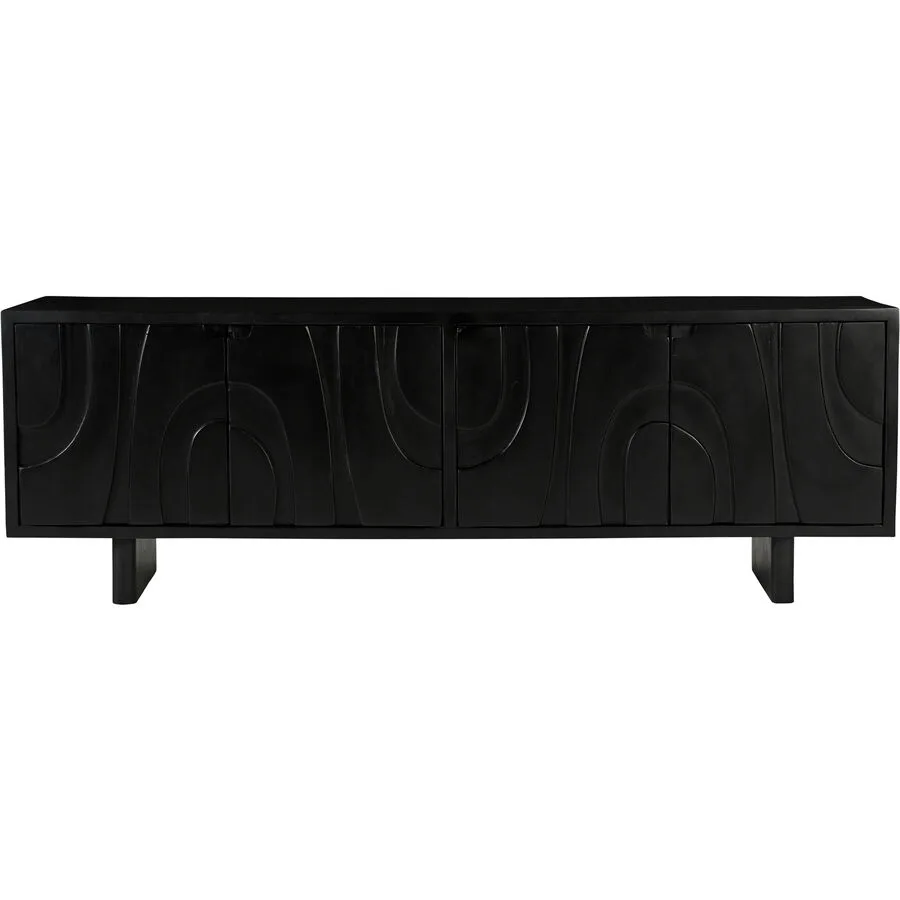 Lowboard Smooth schwarz Mangoholz massiv B 180 cm