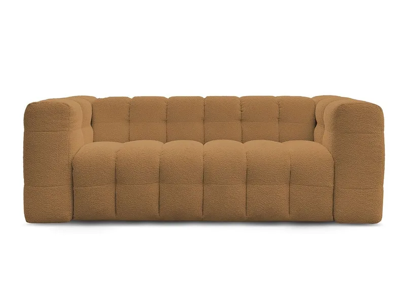 3er Sofa BOBOCHIC CLOUD Boucle-Stoff gelb