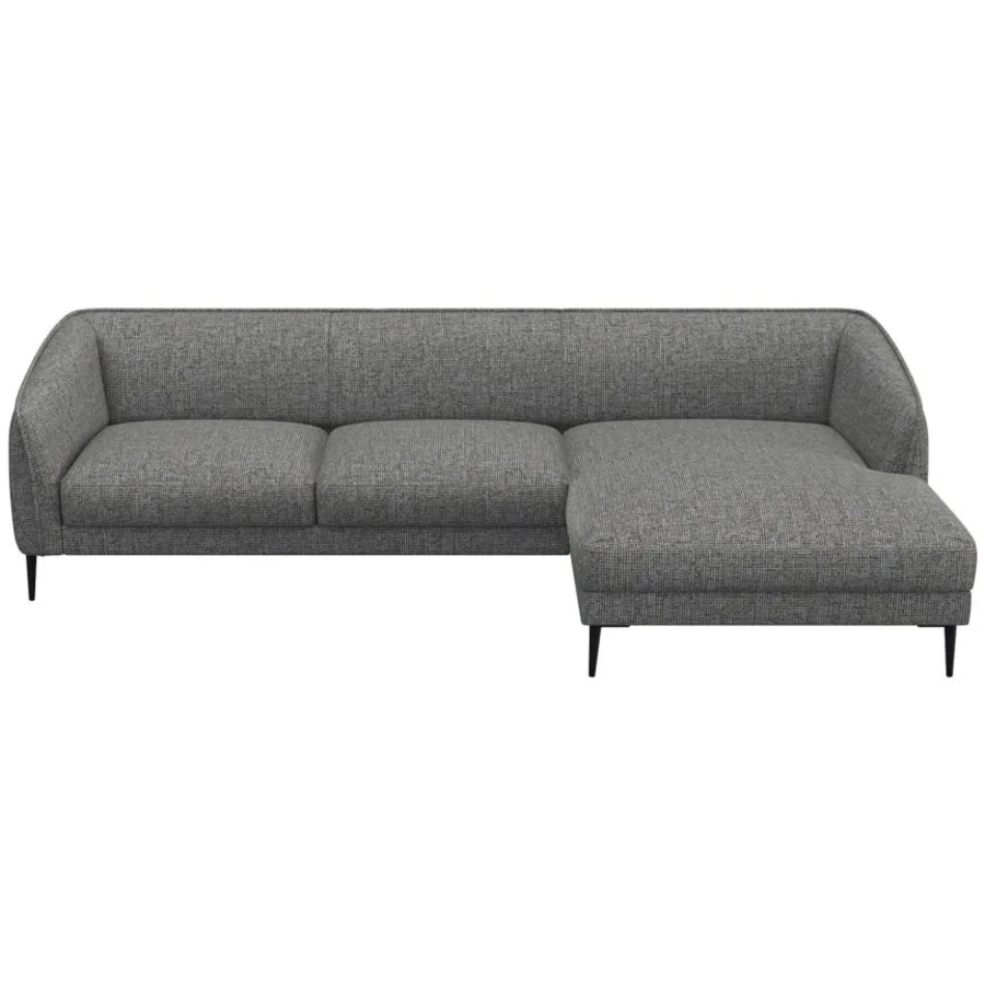 Ecksofa Fady Rechts Stoff flanellgrau B 298 T 74 cm