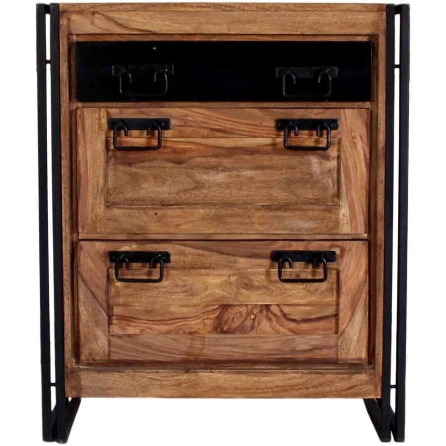 Schuhschrank Ecuador natur, schwarz Sheesham B 80 T 40 H 96 cm