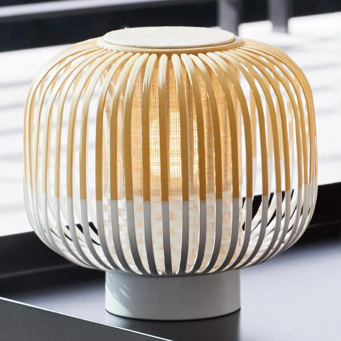 Bamboo Tischleuchte S White - Forestier Bamboo Light S - Wohnzimmer - Design - Bambus - Einflammig