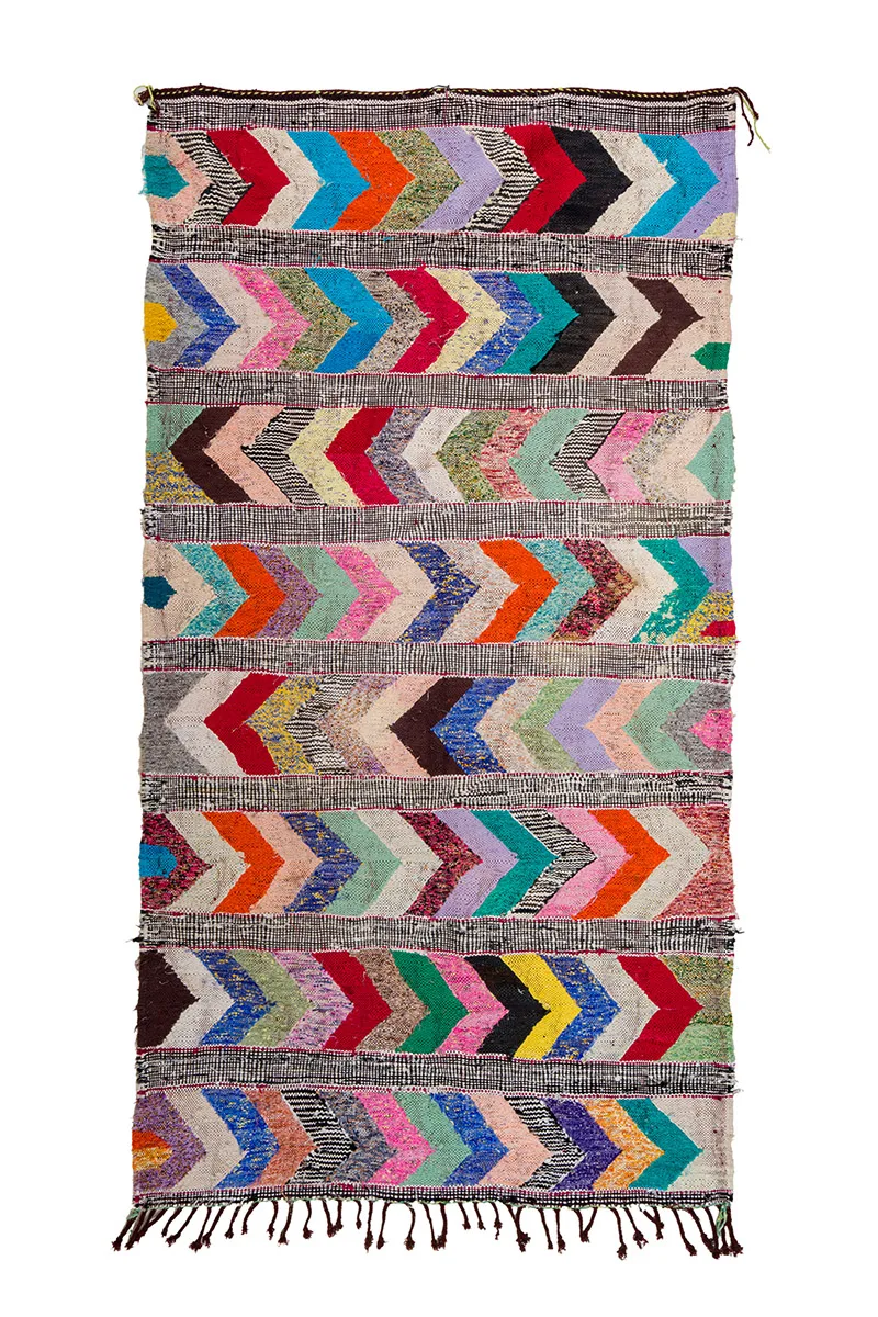 Marokkansk Boucherouite-teppe 150 x 275 cm (Størrelse: 150 x 275 cm)