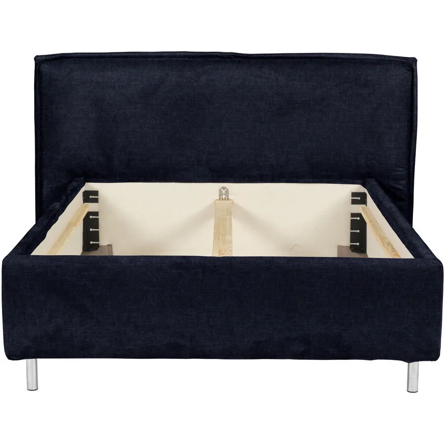 Bett Bow mitternachtsblau Stoff 200 x 200 cm