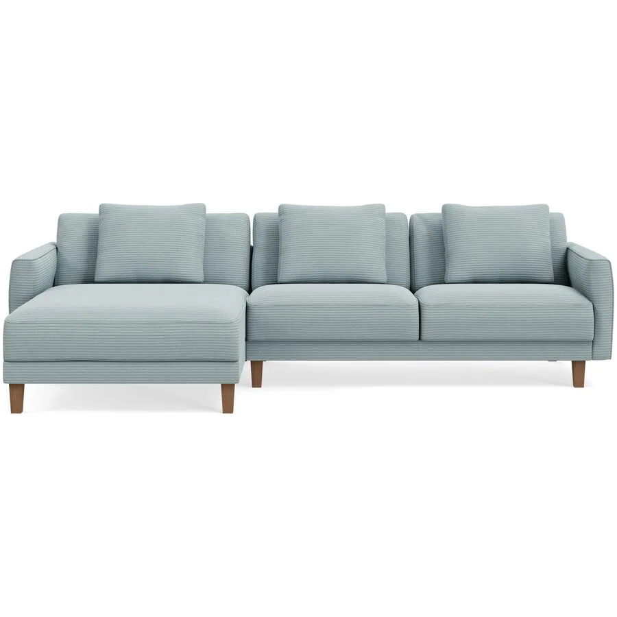 Ecksofa Avena Rechts Stoff/Holzfuss walnuss Aqua B 278 T 163 cm - Möbel Konfigurator: Traummöbel individuell zusammenstellen