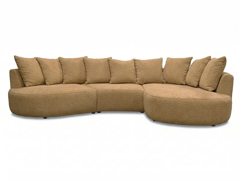 Ecksofa BOBOCHIC CALYPSO Boucle-Stoff ocker