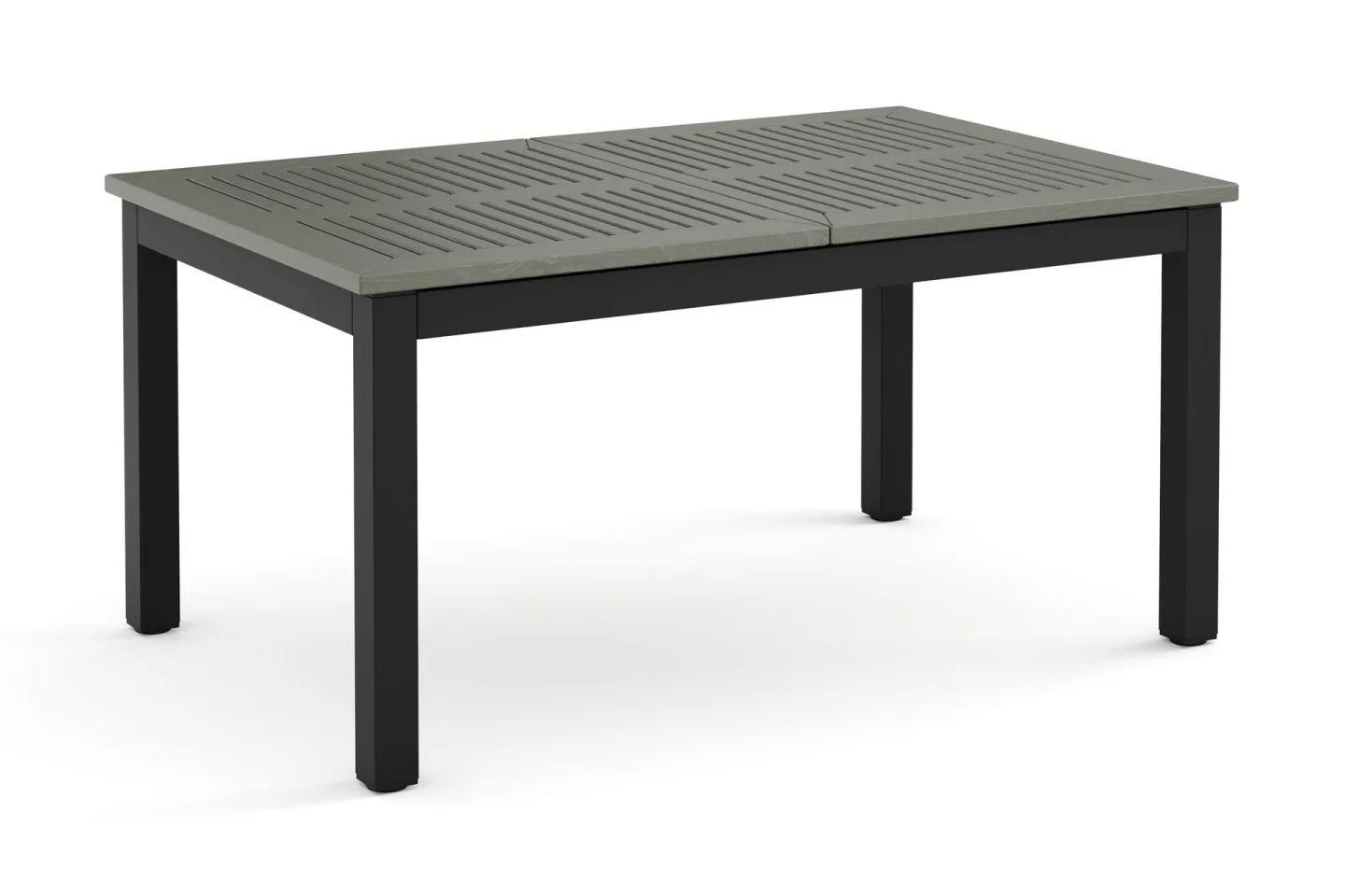 Monaco rektangulärt förlängningsbart bord utomhus med iläggsskiva 150-250x90 cm i aluminium/metall/plast - Svart/Grå