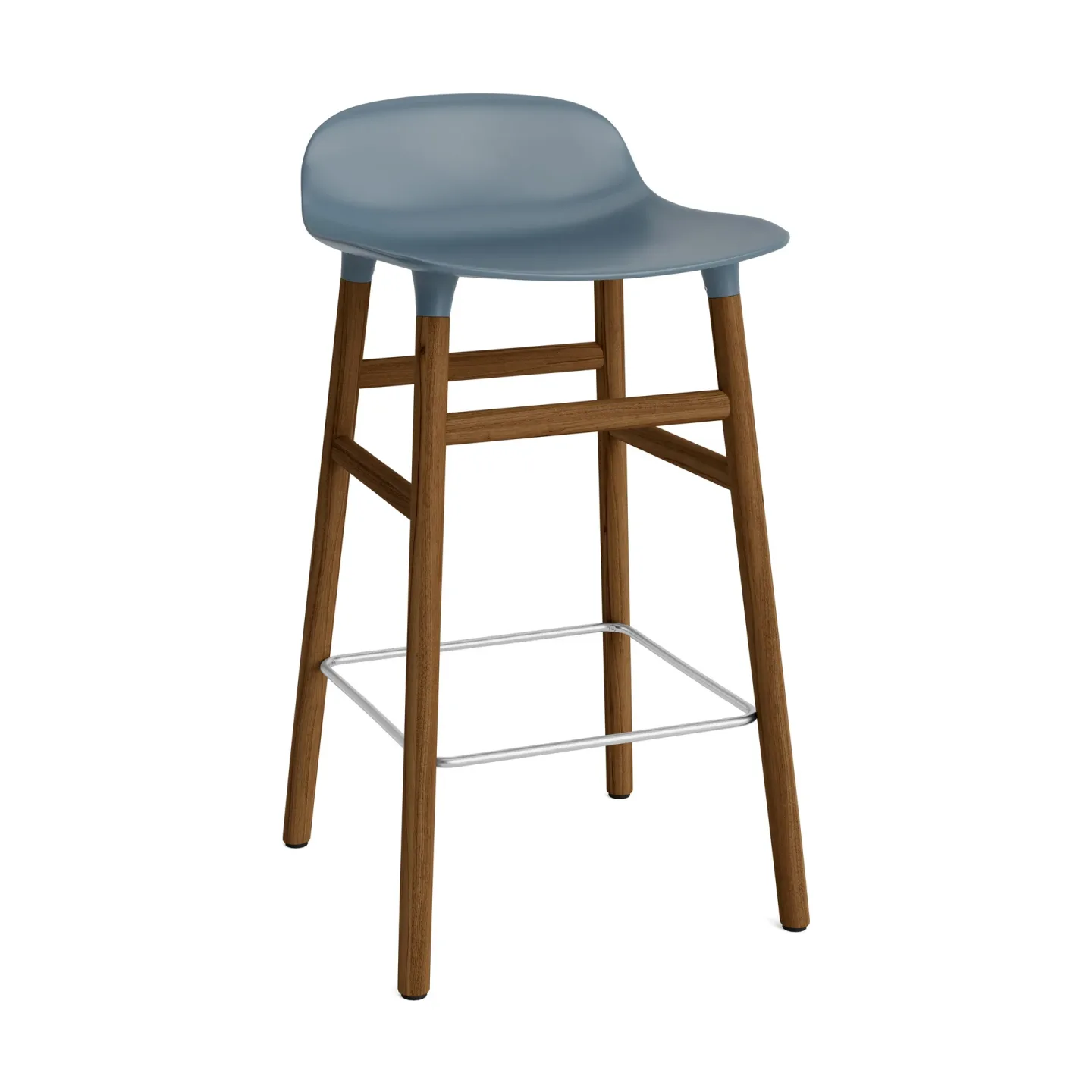 Normann Copenhagen Form Chair barstol valnötsben blå
