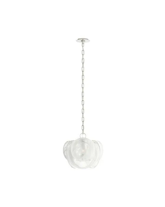 Loire Petite Chandelier Polished Nickel/White Glass