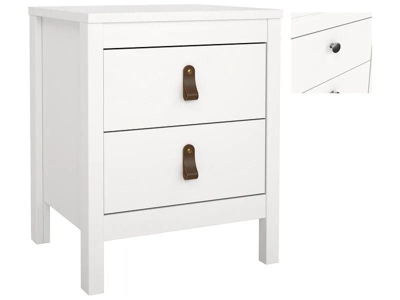 Nachttisch MADRID 2 Schubladen 44x38x54cm weiss matt