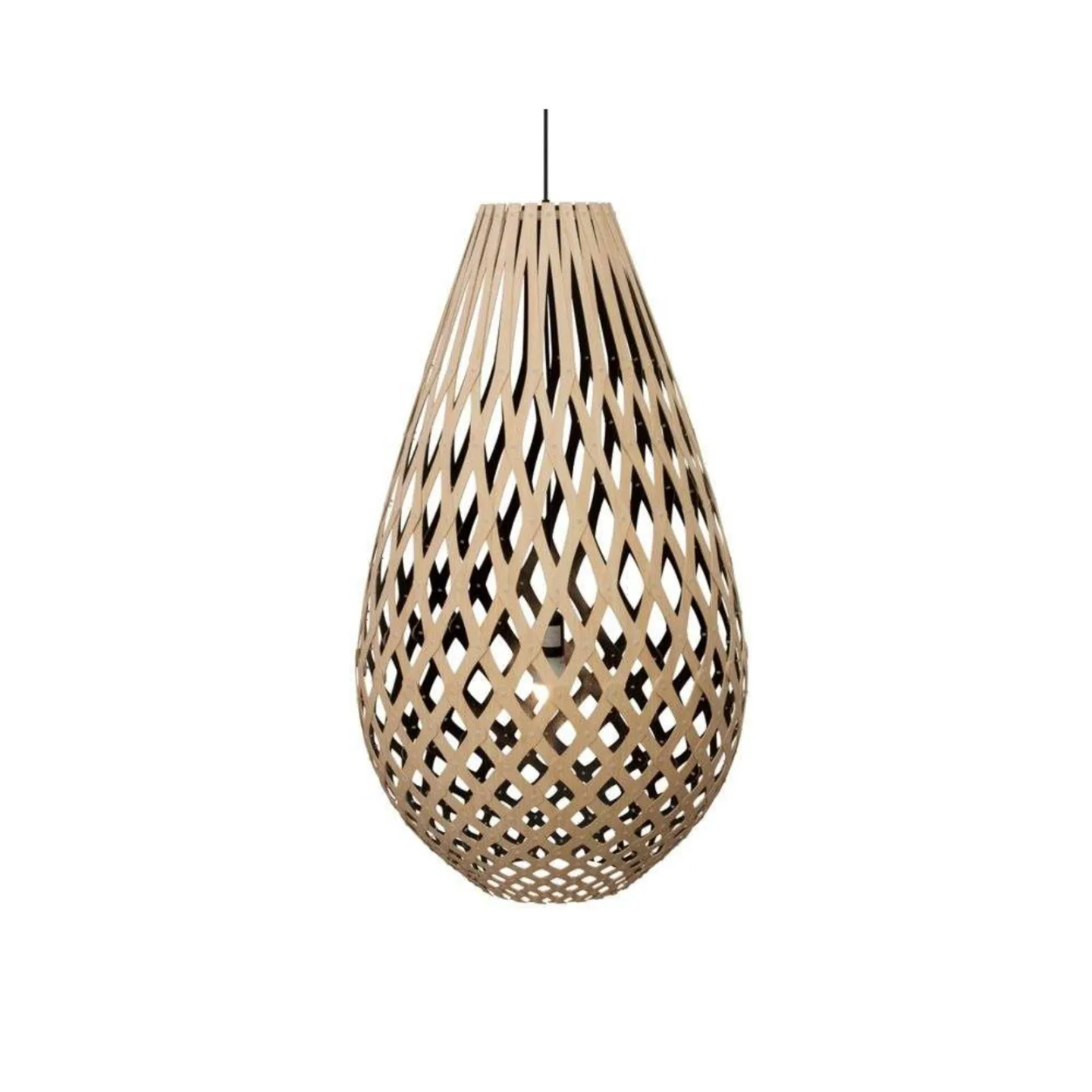 Koura Pendel H100 Sort 1 Side - David Trubridge - Stue - Bambus