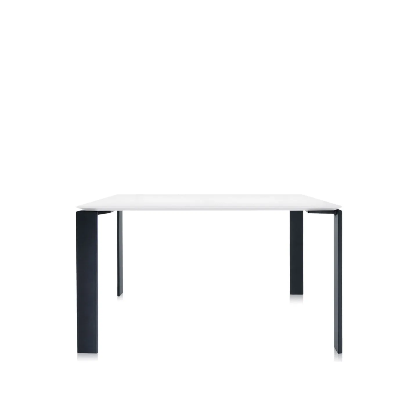 Kartell - Four Table 4525 128x128, White/Black, Scratch-Proof Laminate - Matbord - Ferruccio Laviani - Vit - Laminat/Metall