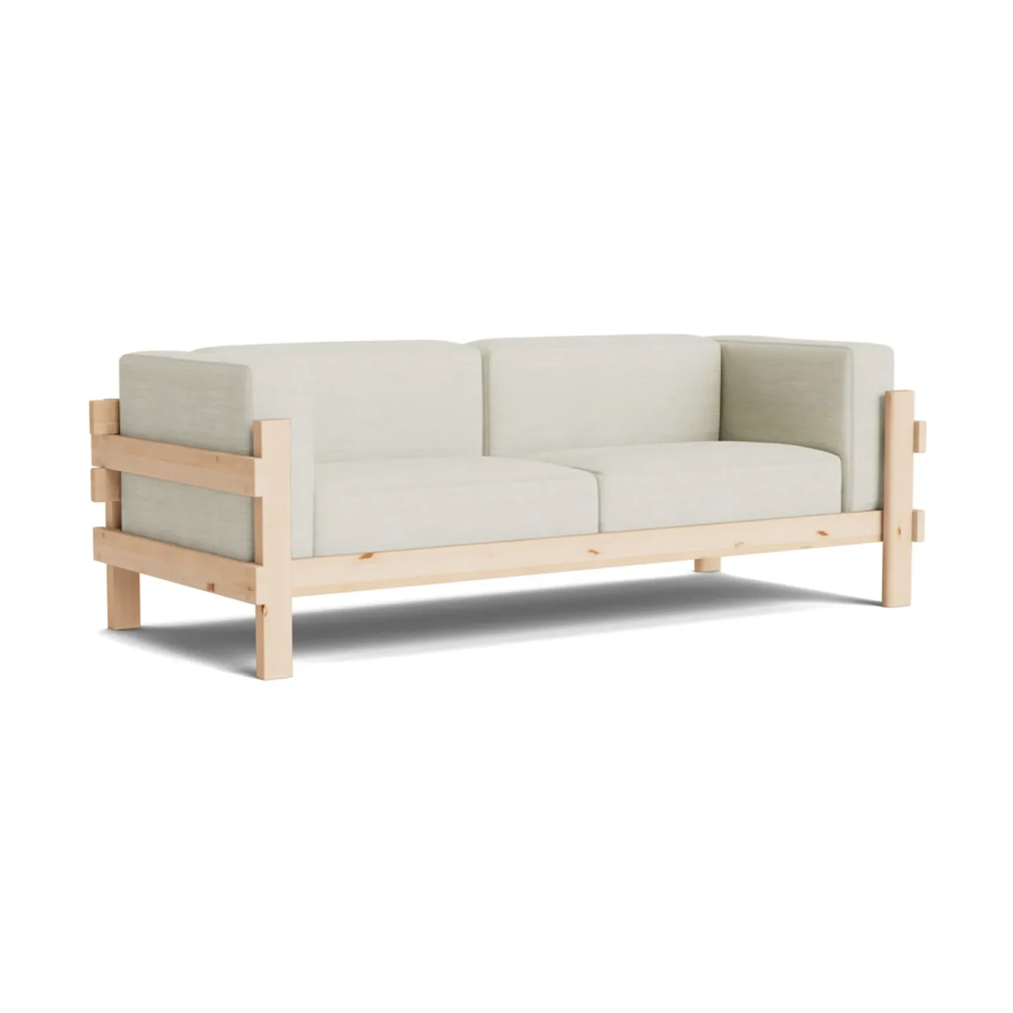 Normann Copenhagen Kube Sofa Lackiertes Kiefernholz-Stoff Remix 223 Beige, 220 cm