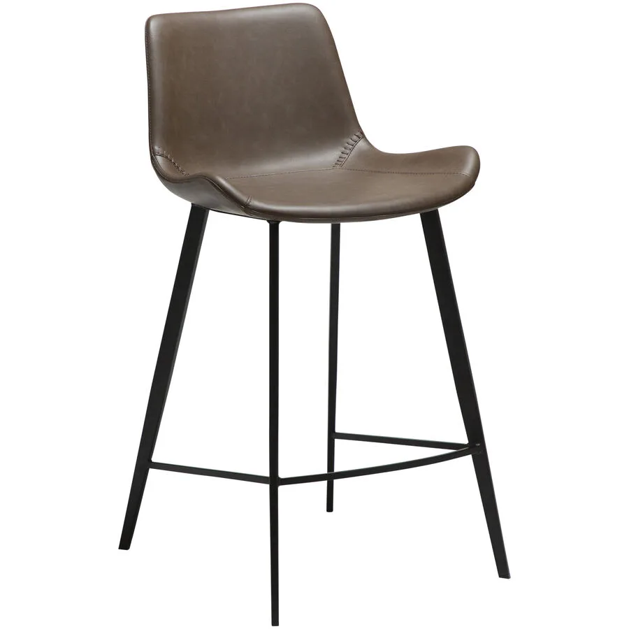 DAN-FORM Barhocker 2er-Set Hype Brown Kunstleder H 88 cm