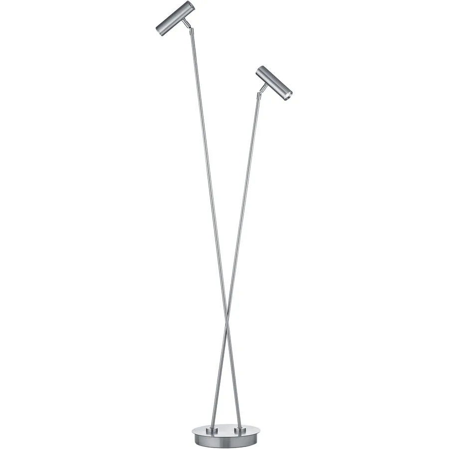 Stehlampe Tom Pro Silber Metall 137 cm - LED - Lichtfarbe: Extra warmweiss - Helles Neutralweiss - LED Energiesparlampen