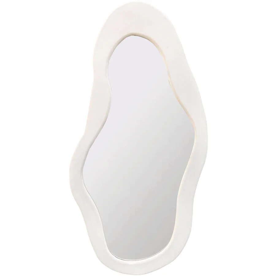 Spiegel Putza glas / weiss Glas / MDF (Mitteldichte Holzfaserplatte) Eigene Form B 62 H 120 cm