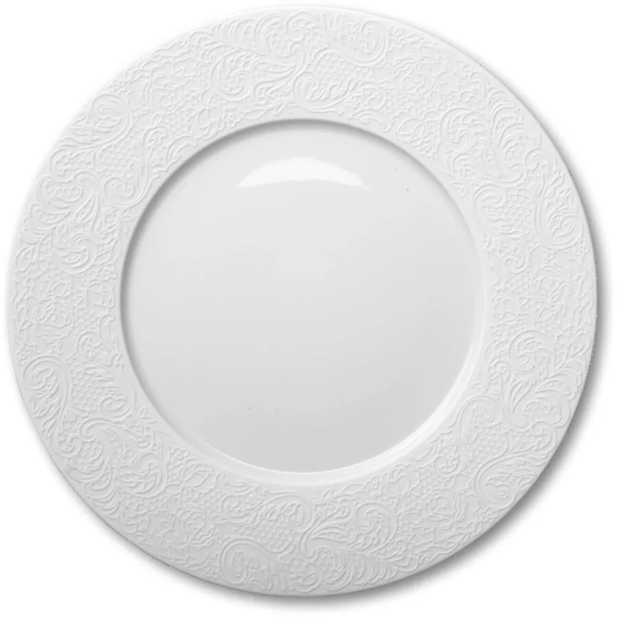 DEGRENNE Teller flach Collection L Couture Blanc Weiss Porzellan 32 cm