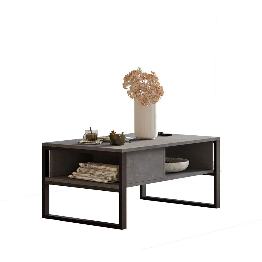 Salontisch Yasam silber Melaminbeschichtete Spanplatte B 100 cm T 59.7 cm