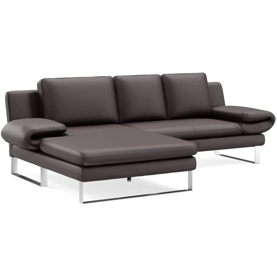 Ecksofa Jarek Braun Leder 321 cm 168 cm - Möbel Konfigurator: Traummöbel individuell zusammenstellen