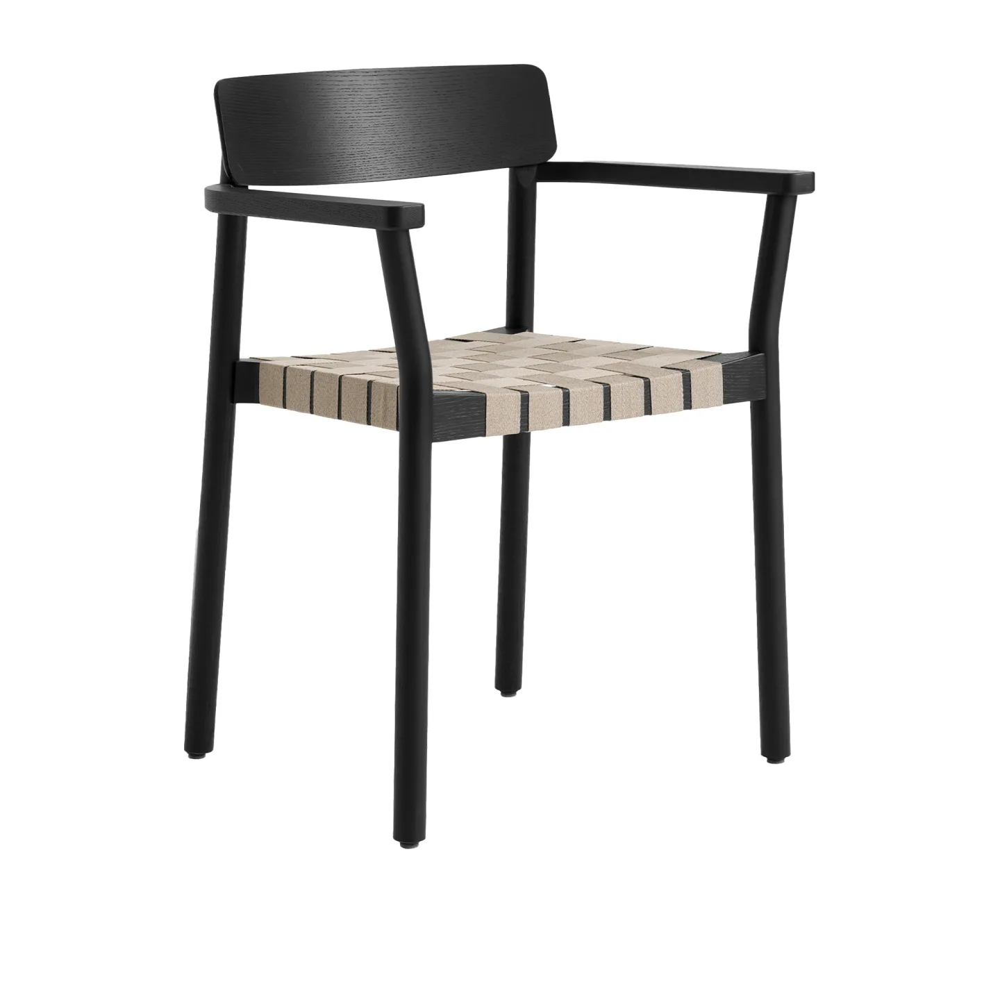 &Tradition - Betty Armchair TK9, Black/Natural Webbing - Matstolar - Thau & Kallio - Beige,Svart - Trä