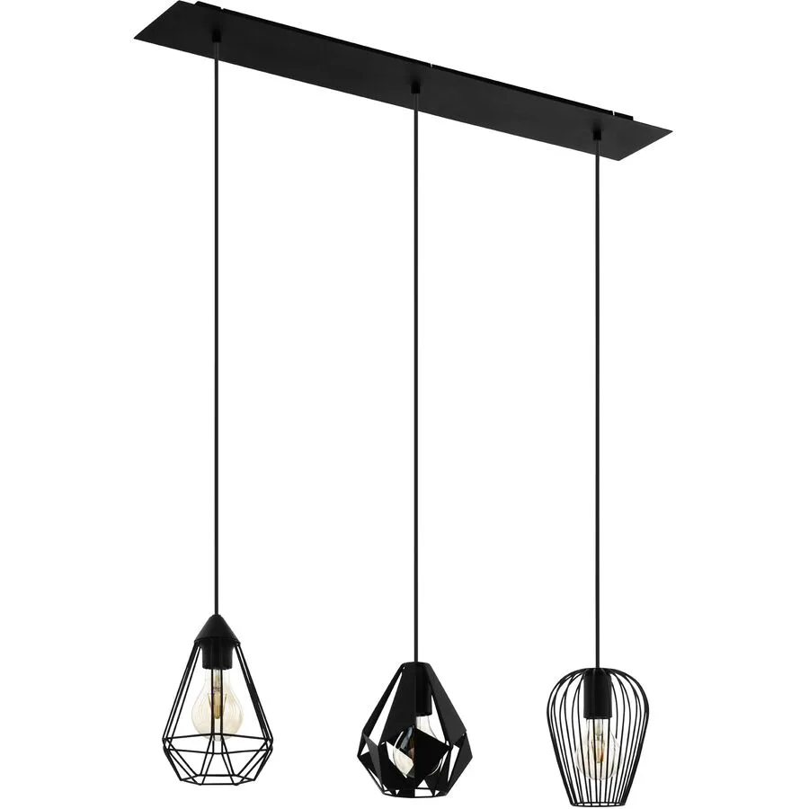 Eglo Pendellampe Distaff Schwarz Stahl 18.5 cm 90 cm