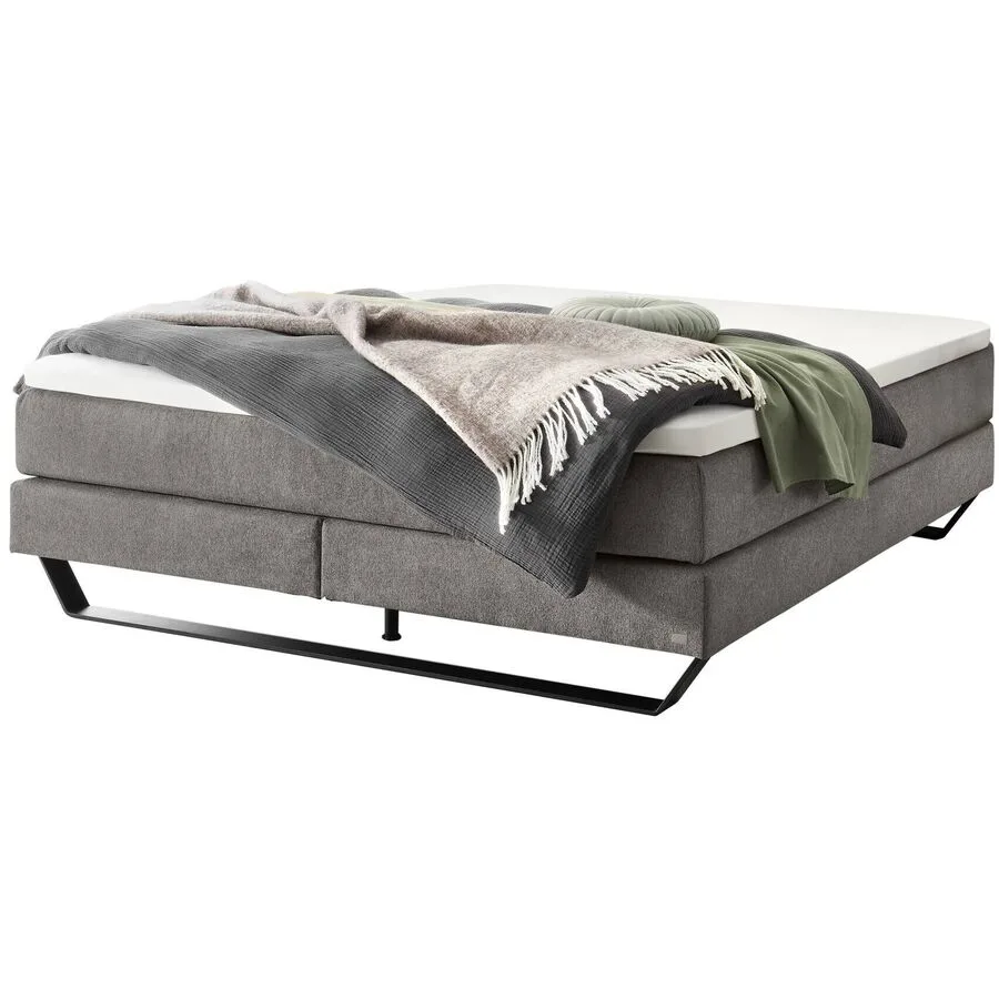 Hasena Boxspringbett Julieta grey Stoff 140 x 200 cm