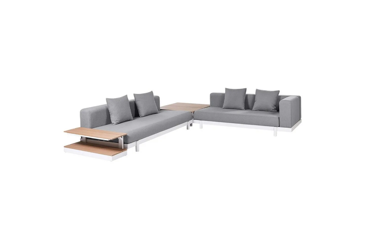 Loungegrupp med bord Missanello Grå/vit - Grå/vit