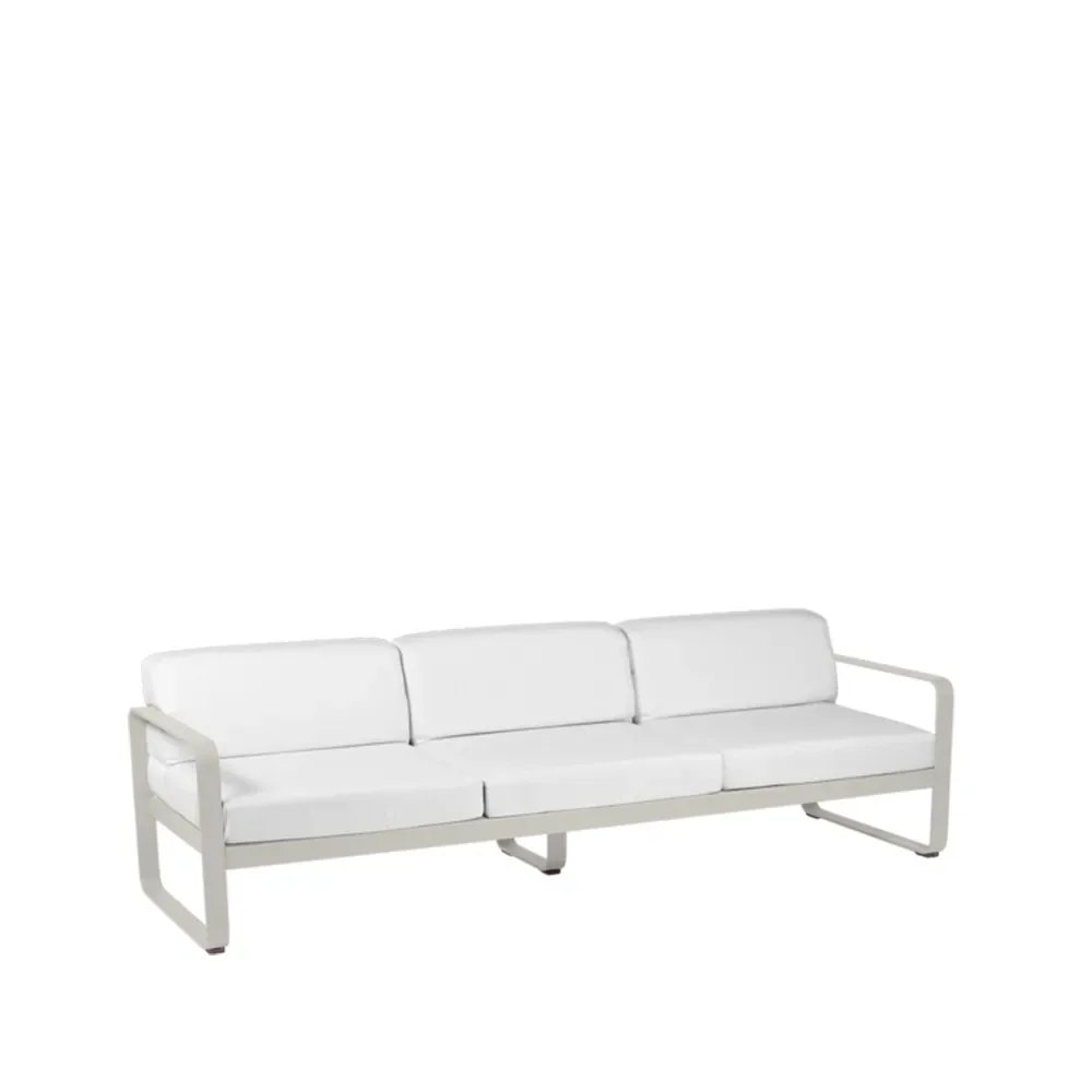 Fermob Bellevie soffa 3-sits Clay grey (grå), off-white dyna