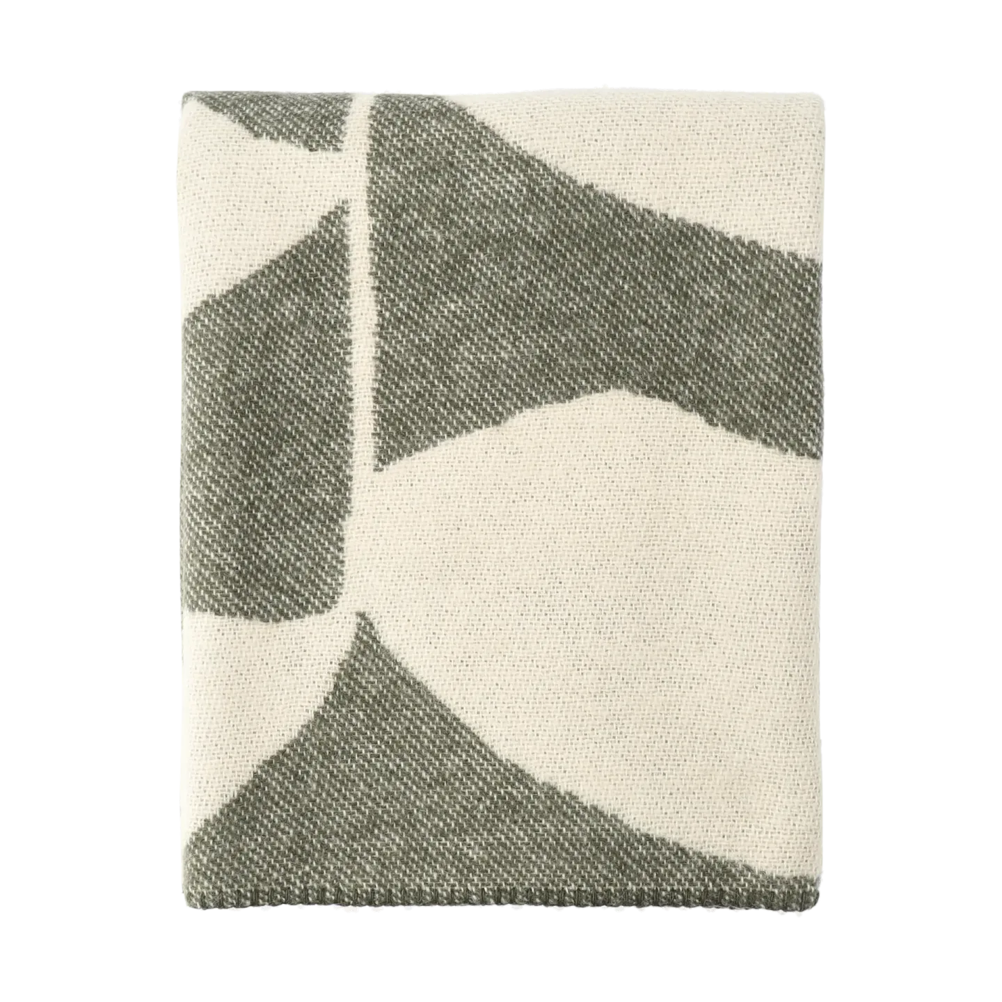 Scandi Living Leaf Wolldecke 130x180 cm Khaki grün