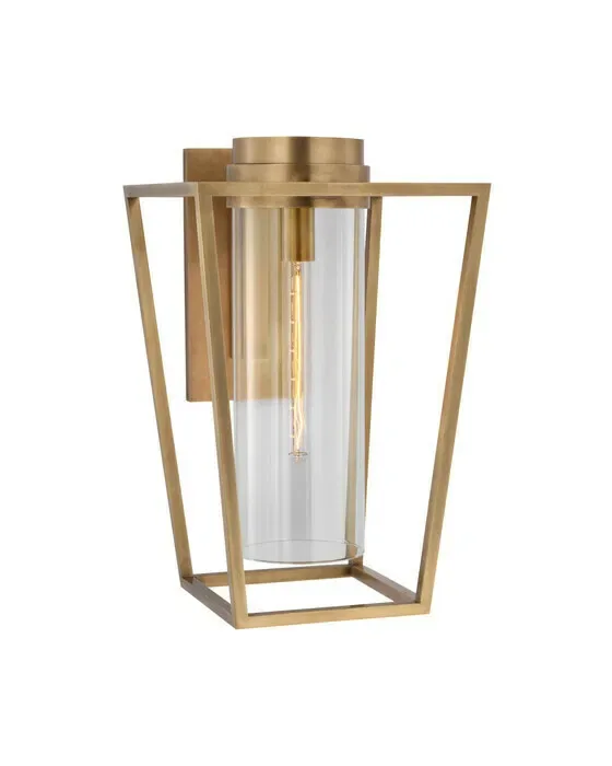 Presidio Bracketed Sconce Antique Brass/Clear Glass M