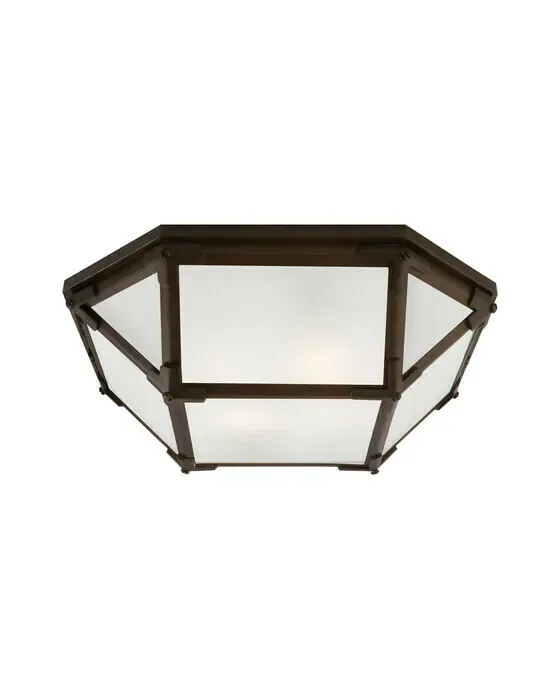 Morris Flush Mount Antique Zinc/Frosted Glass