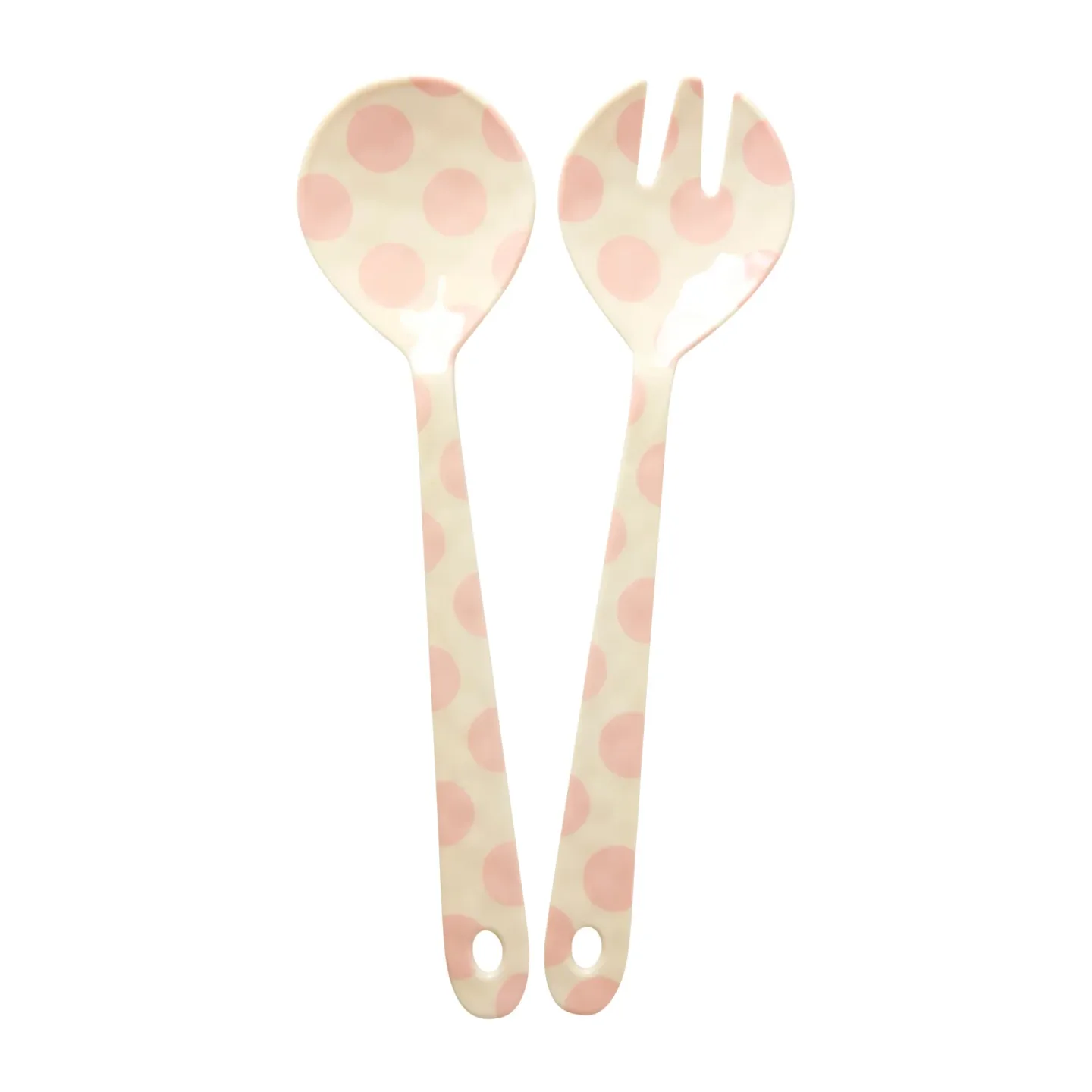RICE Rice Salatbesteck Melamin 2 Teile Pink dots