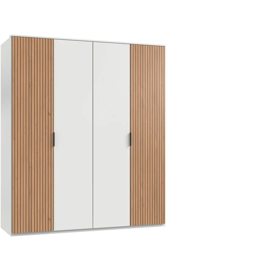 Kleiderschrank Tula weiss/eiche Holzwerkstoff B 180 cm