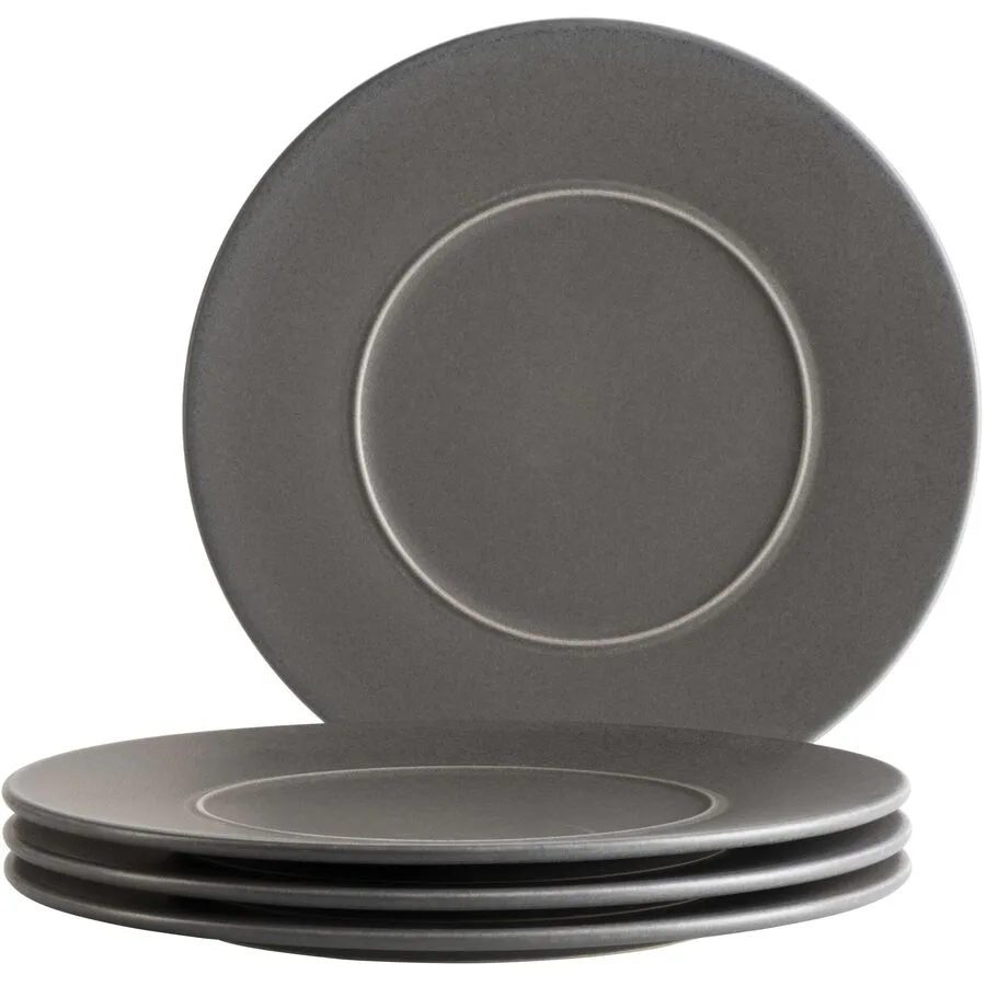 MÄSER Speiseteller-Set 4-tlg. Unico Schwarz Steinzeug 28 cm