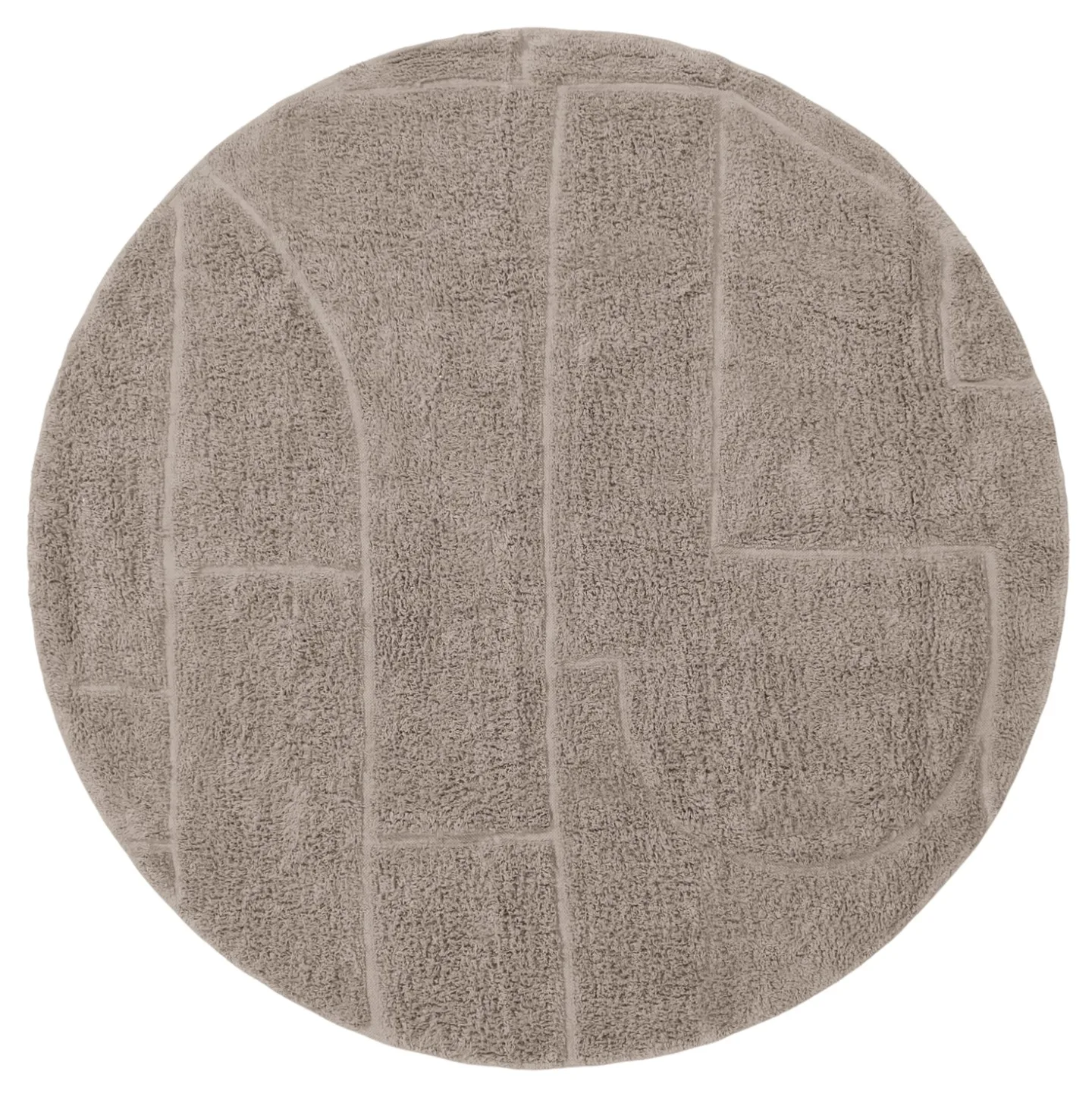 Runde tepper - Cremona Natural Cotton Shaggy (taupe) (Størrelse: Ø 160 cm)