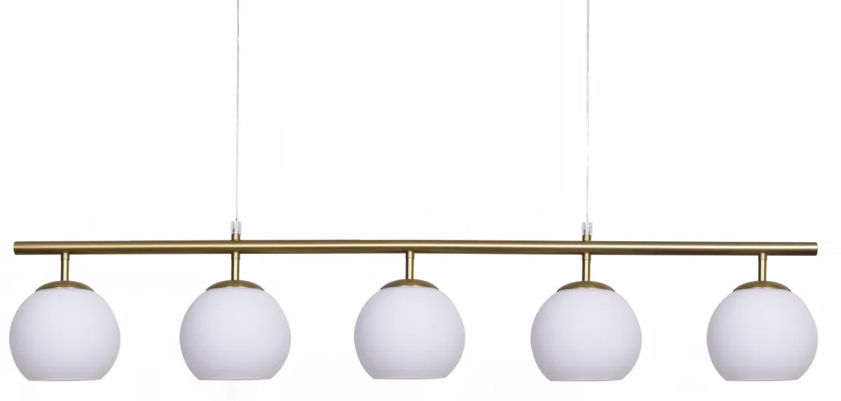 Nordic Lighting - Globi 5 120cm - Taklampa - Borstad mässing/vit