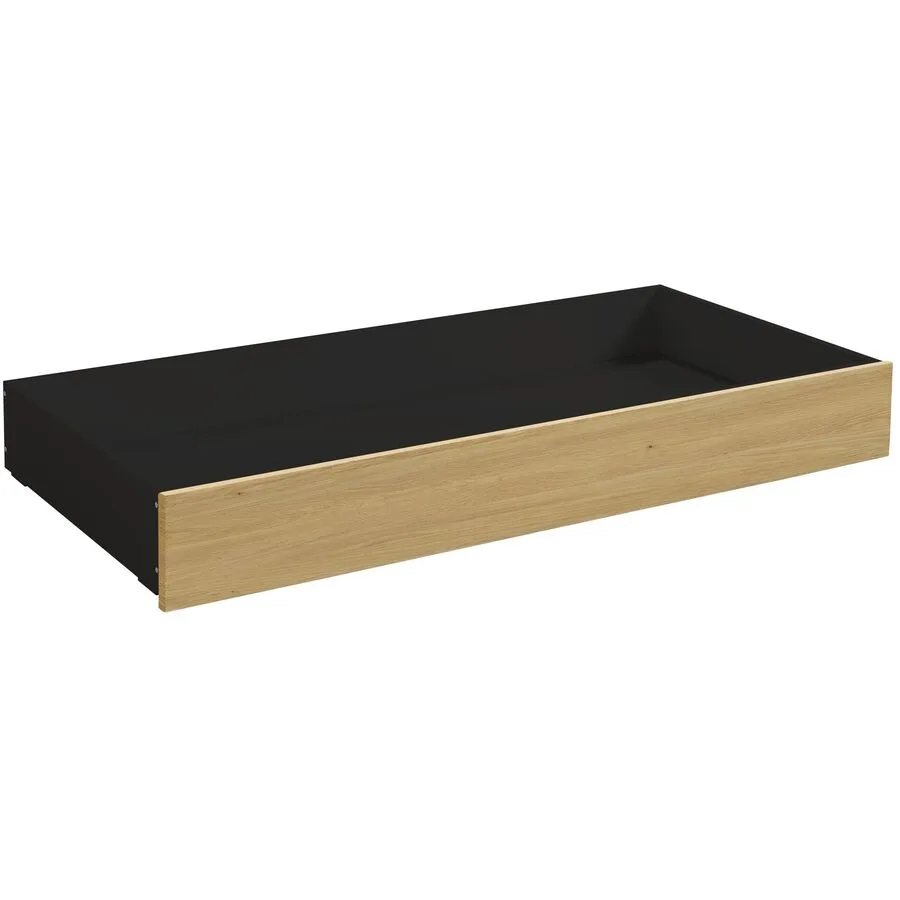Hasena Bettschubkasten Roll-Box eiche hell/anthrazit Eiche/MDF B 137 T 67 cm